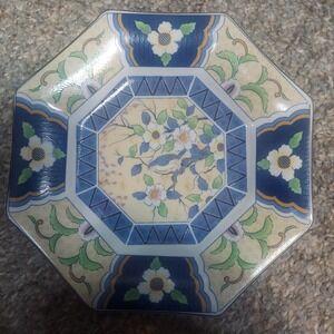 Vintage Imari Ware Japanese Porcelain 6" Octagonal‎ Plate Birds Floral